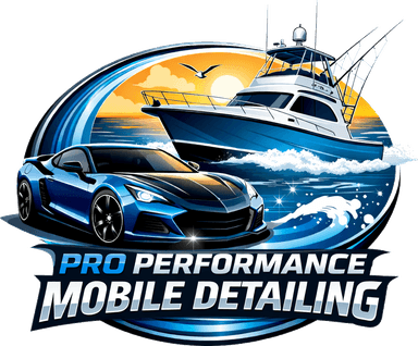 Pro Performance Detailing emblem: sports car and cruiser over water, wordmark below.